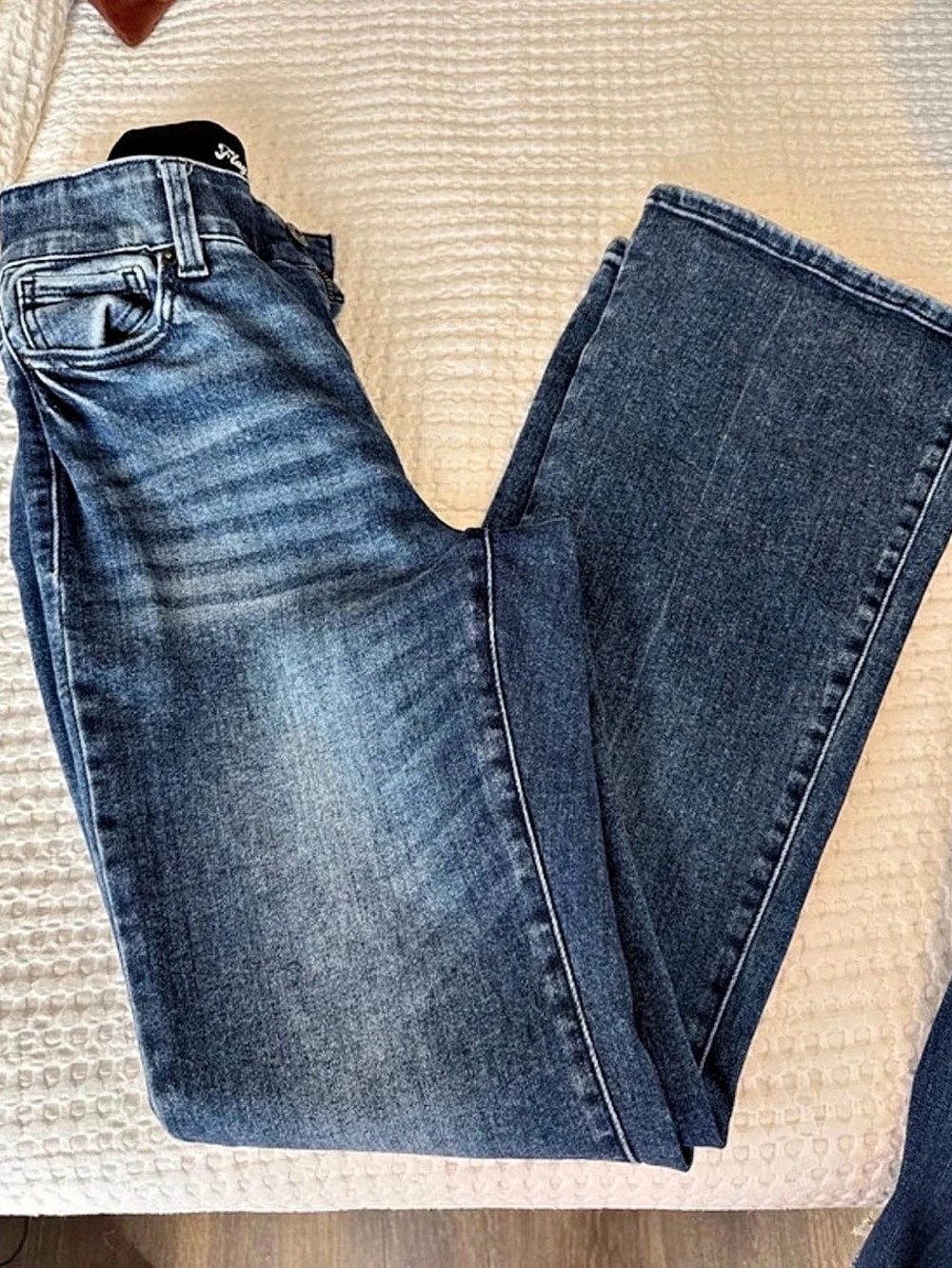 Flag & Anthem Boot Cut Jeans in Blue
